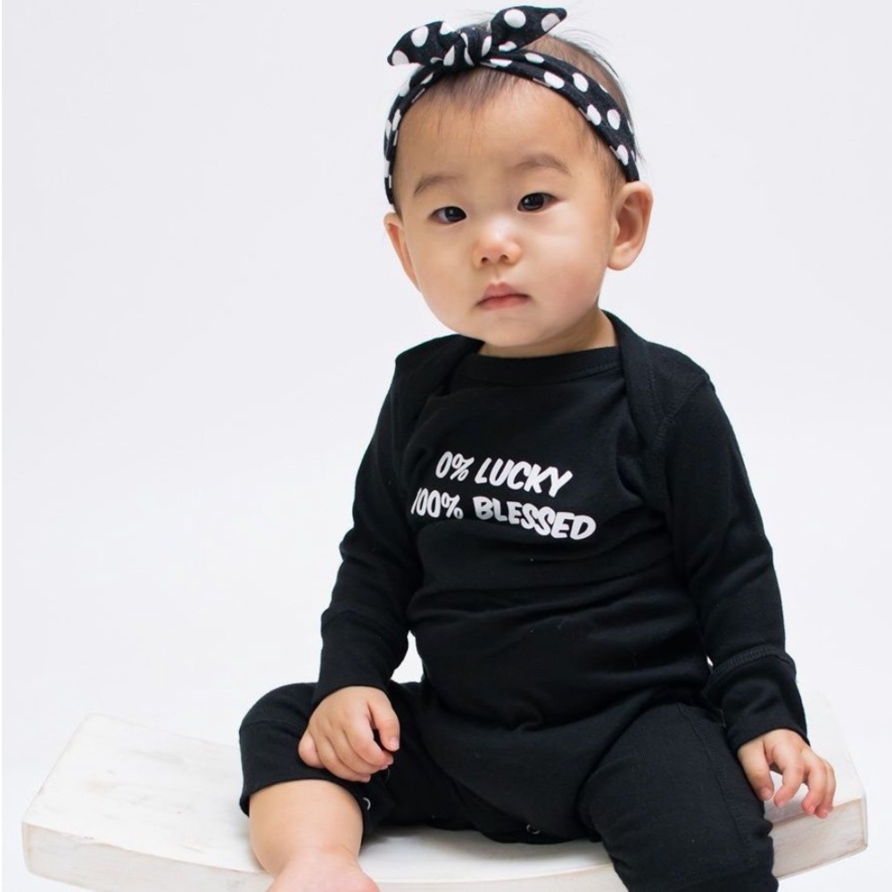 0% Lucky / 100% Blessed Onesie Full Bodysuit